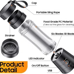 ufg Mini Compact Juicer Bottle For Making Juice And Shake Mixer Juicer Jar image 4