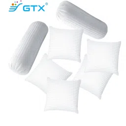 Premium Diwan set of 5 cushions and 2 blaster Microfibre Stripes Bolster Pack of 7-image-3