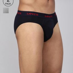 Pack of 2 Contoured Double Pouch, Tag Free Comfort & Smartskin Technology Style# 009 Neo Solid Men Brief-image-14