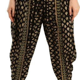 Arowaana Black Printed Rayon Fabric Women Dhoti Printed Women Dhoti-image-30