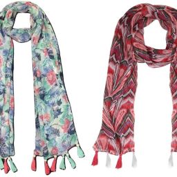 Printed Chiffon Women Multicolor Scarf, Stole, Fancy Scarf-image-70