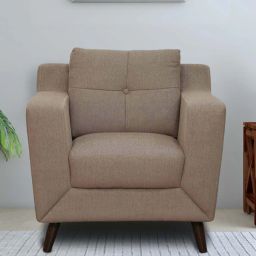 casacraft from pepperfry Amanda Fabric 1 Seater Sofa In Sandy Brown Colour-picture-46