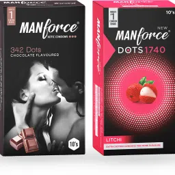 Chocolate flavor condom - 10 Pieces & Extra Dotted Litchi Flavoured Condoms - 10 Pieces Condom-image-22