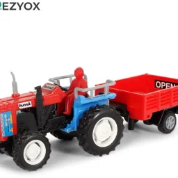 Trolley Tractor pull back plastic toy-37