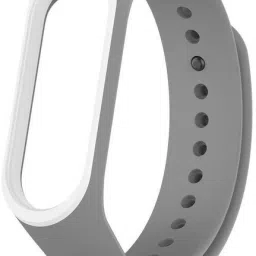Epaal Dual Color Strap for Mi Band 4 & Mi Band 3 (Grey-whiteline) Smart Band Strap-image-4