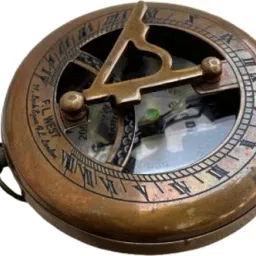 Brass Sundial Compass Antique Polished Push Button Compass Collectible Gift Compass-11
