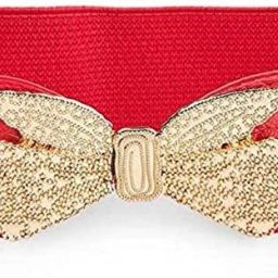 Women Casual, Evening, Formal, Party Red Artificial Leather, Fabric Belt-image-80