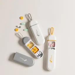 3 Compartments Portable Pocket Size Medicine Organizer Pill Box 3 Compartments Portable Pill Box Manual Travel Pill Organizer-20