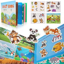 Montessori Quiet Book for Toddlers, Busy Cloth Book (Animals)-12