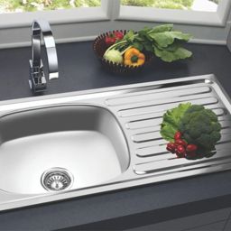 Premium quality (45"x20"x9"Inch) Single Oval Bowl 'Drain board' Kitchen Sink Vessel Sink-image-33