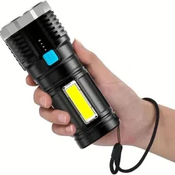 4 in 1 Led Torch USB Charge with battery Indicator High Power Long range 5 hrs Torch Emergency Light-picture-16