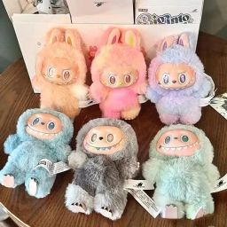 Labubu Bunny Plush Keychain, Soft Furry Doll Toy, Rainbow Eyes, Creepy Smile - 17 cm-24