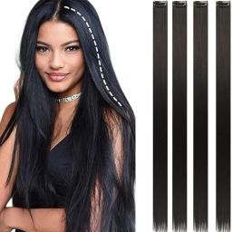2 Pcs Single Clip Synthetic Side Covers Up Extension/Patch (Natural Brown) Hair Extension-image-11
