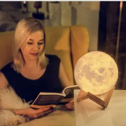 snowshell Moon Lamp, LED 7 Colors Moon Night Light Lamp, Remote & Touch Control Night Lamp image 3