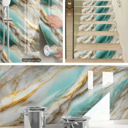 200 cm Aqua Bue waterproof Contact Paper Decorative Sticker (60x200cm) Self Adhesive Sticker-image-10