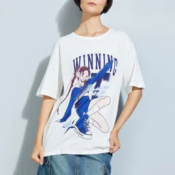 max Women Graphic Printed Round Neck Pure Cotton T-shirt-picture-39