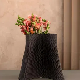 curiocasa Bark Grey Textured Ceramic Flower Vase-image-55