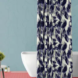 ArtzFolio White & Grey Printed Waterproof Shower Curtain-image-81