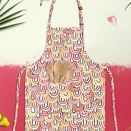 ArtzFolio White & Red Printed Cotton Aprons-31