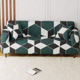 Lukzer Multicoloured Printed Polyester 1 Piece Sofa Cover With Arms-image-89