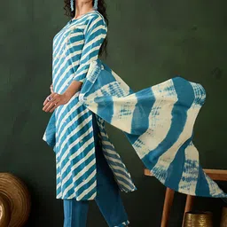 Sangria Striped Sequence Kurta & Trouser With Dupatta image 5