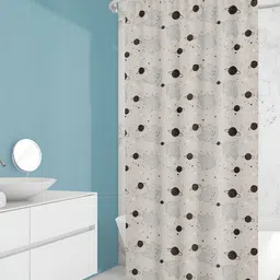 ArtzFolio Off-White and Black Conversational Printed Waterproof Shower Curtain-image-80
