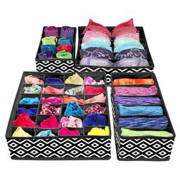 prettykrafts Black & White 4 Piecs Reusable Multi-Utility Organisers-6