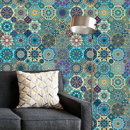 ArtzFolio Printed UV-Resistant Anti-Bacterial Vintage Floral & Mandala Peel & Stick Wallpaper-image-97