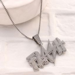 French Accent Men Silver-Plated Artificial Stones Studded Bijou-Flash Pendant With Chain-2