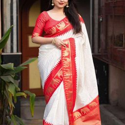 Sitanjali Woven Design Zari Silk Blend Kanjeevaram Saree-picture-48