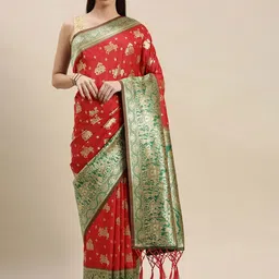 flaher Ethnic Motifs Woven Design Designer Banarasi Saree-picture-14