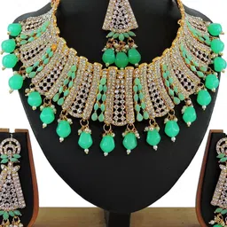 VATSALYA creation Gold-Plated Artificial Stone Studded Jewellery Set-image-90
