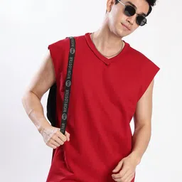 Bene Kleed Men V-Neck Raw Edge T-shirt-picture-17