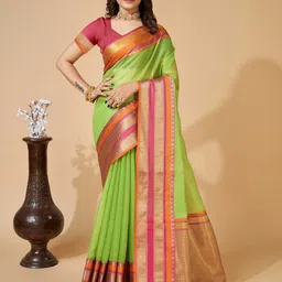 DIVASTRI Woven Design Zari Silk Blend Saree-picture-23