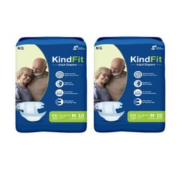 Kindfit Set Of 2 Tape Style Rash Free Adult Diapers - XXL - 10Pcs Each-0