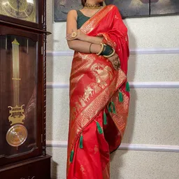 ZIKARAA Woven Design Zari Pure Silk Saree-picture-57