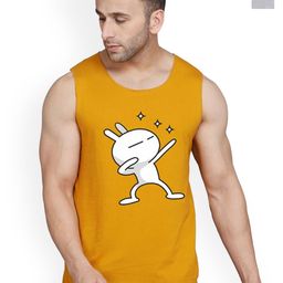 SLOWLORIS Pack Of 2 Printed Bio-Wash Combed Cotton Gym Vests-picture-39