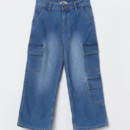 Fame Forever by Lifestyle Girls Regular Fit Mid-Rise Light Fade Cargo Jeans-picture-13