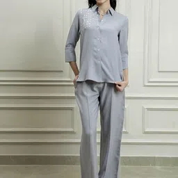 Shally Bhasin by Athena Shirt Collar Neck Shirt With Trousers Co-Ords-image-36