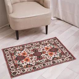BLANC9 Mustard & Maroon Printed 800 GSM Pure Cotton Bath Rug-image-76