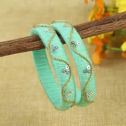 Asthetika Kids Set Of 2 Taara with Golden Thread Bangles-15