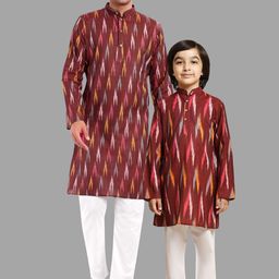 SKAVIJ Men Printed Regular Pure Cotton Kurta with Pyjamas image 5