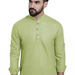 BHUVIKOO Men Sea Green Kurtas-21