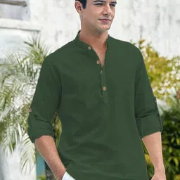Vida Loca Band Collar Cotton Straight Kurta-picture-45