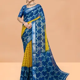 Abhilasha Floral Zari Pure Cotton Maheshwari Saree-picture-41