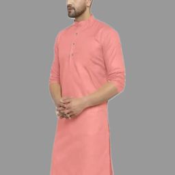 ANUJ FASHION Men Pink Solid Kurta-picture-29