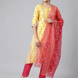 AURELIA Women Printed Kurta with Palazzos & With Dupatta-picture-16
