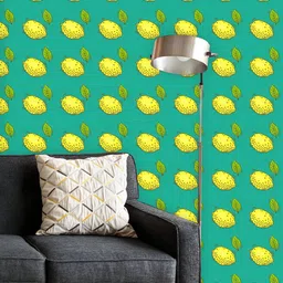 ArtzFolio Printed UV-Resistant Anti-Bacterial Cartoon Lemon Peel & Stick Wallpaper-image-1