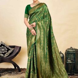HERE&NOW Woven Design Zari Silk Blend Saree-picture-36