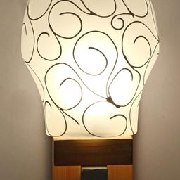 Somil Premium Designer Glass Wall / Night Lamp Elegant & Stylish Dcor Accent for Modern Interiors, color- White, Size:- 22 X 30 X 30 CM-image-10